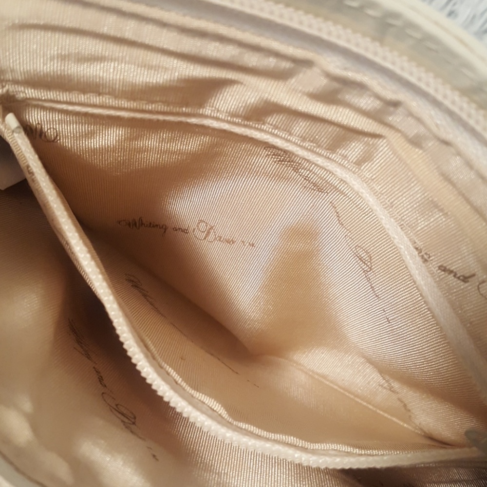 Whiting And Davis Cream Leather And Mesh Bag. - image 8